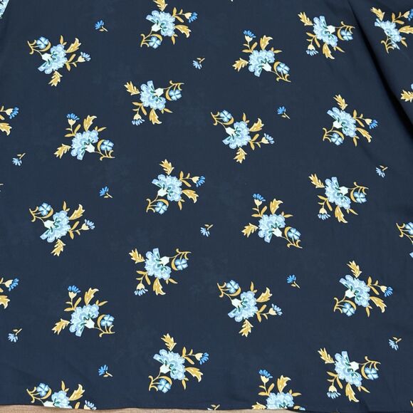 LOFT Women's Navy Floral Flowy Long Sleeve Blouse Top XL - Picture 2 of 9